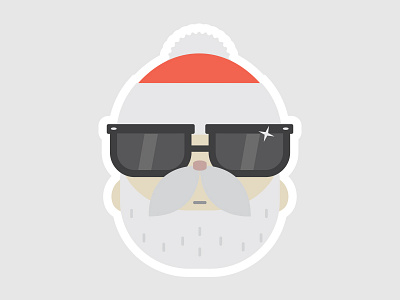 Commercial Santa beard character christmas flannel flat glasses hipster paperdoll santa vector