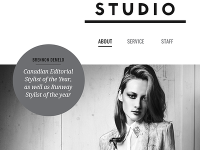 Brennen Demelo Studio website black classic clean fashion simplic web design white