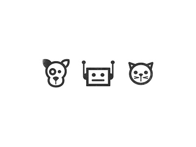 Captcha icons black cat clean cute dog flat icons minimal robot simple vector white