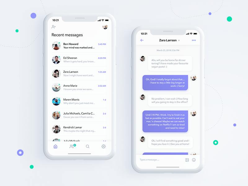 Chat App Concept by Olga Krysiak on Dribbble