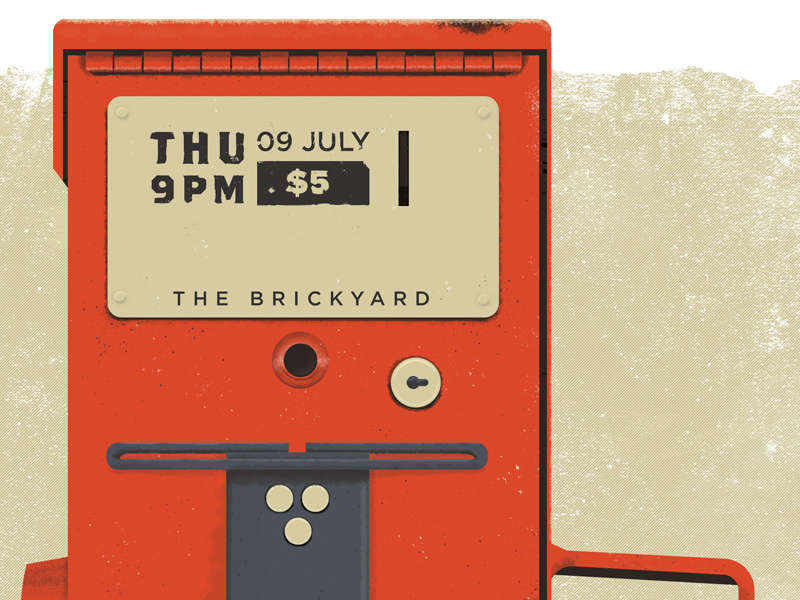 Gig poster detail illustration metal poster texture type newspaper