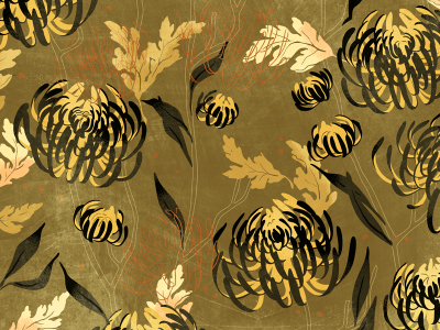 Chrysanthemum Pattern Detail