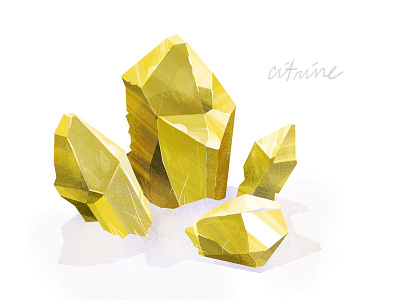 Lindsaynohl Citrine Crystal Dribbble art citrine crystal design earth gold illustration metaphysical occult rocks yellow