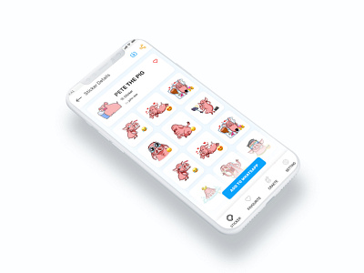 Sticker App Details UI art artistic cartoons designer details page sticker ui ui kit