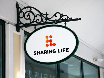 Sharing Life Logo branding design illustration life line art logo logo logo design orange sharing economy vector