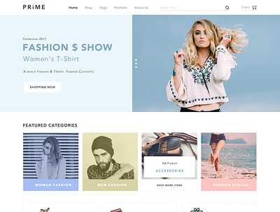 Prime Ecommerce ui design Home inspiration branding cloth design ecommerce home homepage design prime typography website