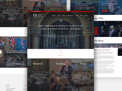 Stanford FSI Redesign clean events frontpage fsi minimal page redesign section simple stanford ui ux