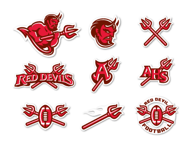 Red Devs logo mascot sports