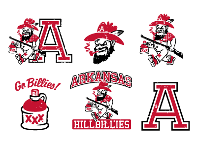 Hillbillies arkansas hillbillies mascot sports logo
