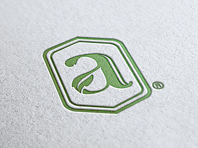 A a brand green letter logo word