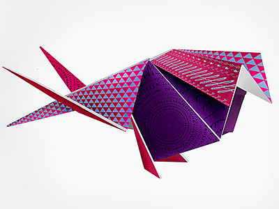 Bird Origami arturo ramirez bird illustration origami purple texture typo