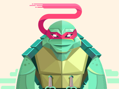 Raph color illustration ninja rapheal teenage turtle vector