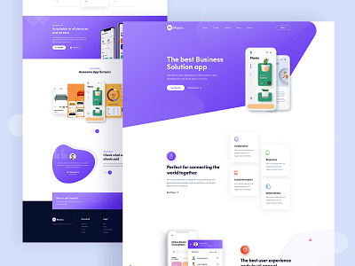 Makro - App Landing Page clean creative design app landing page minimal ridoy ridoy rock ui user interface ux web web design web design agency web designer webdesign weblanding website design