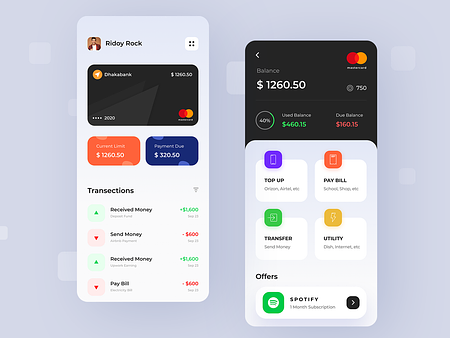 Credit Card App by Ridoy Rock on Dribbble