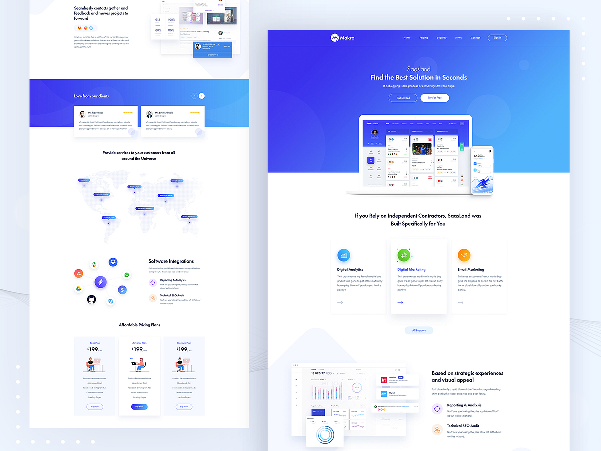 Makro -SAAS Landing Page by Ridoy Rock on Dribbble