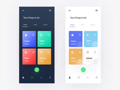 Daily Task Dark & Light App UI