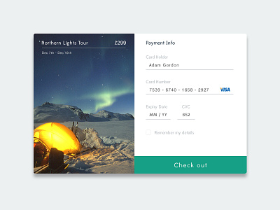 Checkout - 002 card checkout credit card daily ui design money payment typography ui user interface