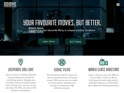 Landing page - 003 cinema daily ui design film icons landing page typography ui user interface website