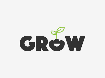 Grow Logo branding design illustrator logo type typography vector