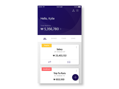 Banking App app banking card mobile ui
