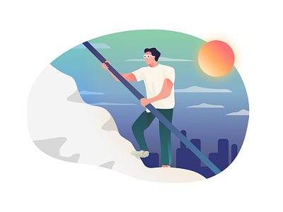 Man Climbing Illustration