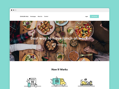 Churika - Landing application delivery food london new york on demand saas startup ui ux web app web design
