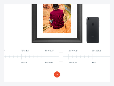 Frame - Size Comparison app clean create ecommerce frame order photo saas startup web