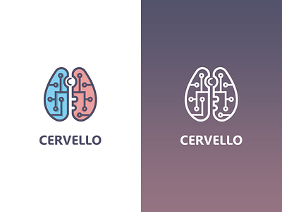 Cervello Logo art brain design idea iot logo technology