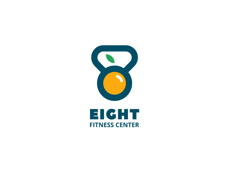EIGHT fitness weight lifting healthy lifestyle gym logo icon vector design