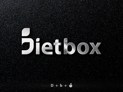 Dietbox Logo apple black logo branding d design diet diet app food food app fruit logo health healthy healthy lifestyle icon leaf lifestyle logo management app mark