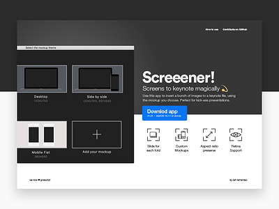 Screeener: Insert screens into a keynote magically app javascript keynote