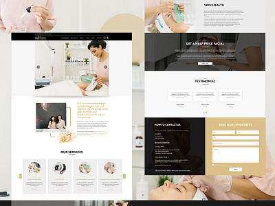 Skincare Clinic Website Layout Design clinic website responsive design ui uiux uiux design web design website design