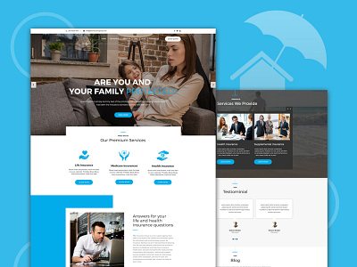 Insurance Company Responsive Website - UIUX Design animation branding design graphic design illustration responsive design ui ux web design website design