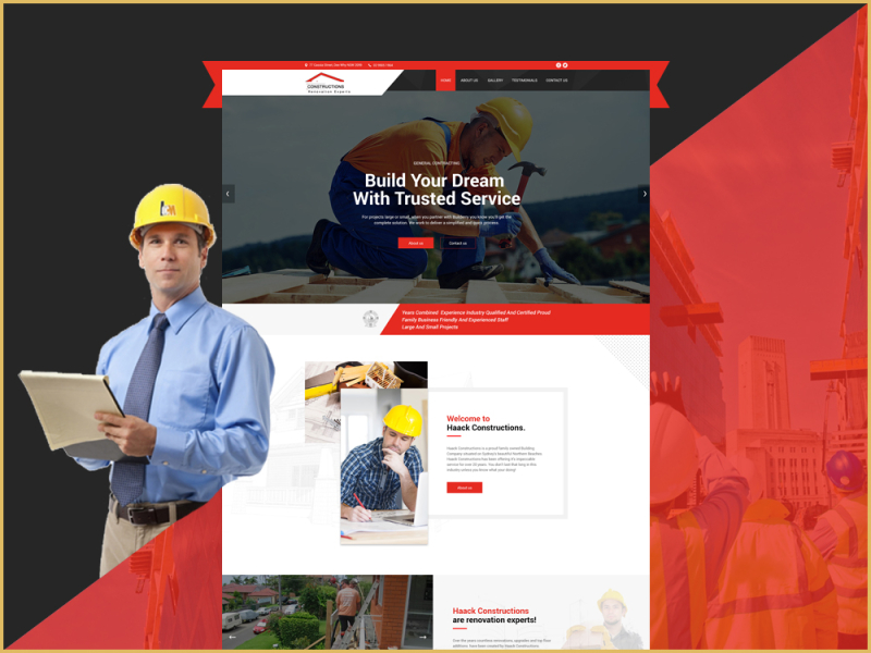 Constructions Contractor Company Website Design by Samarpan Infotech on ...