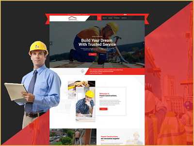 Constructions Contractor Company Website Design branding responsive design ui uidesign ux uxdesign web design website design
