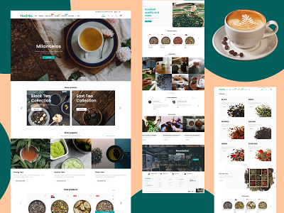 Tea and Coffee Shopify Store Website Design branding design ui ux web design website design