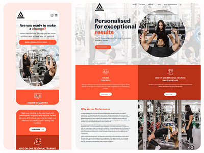 Health and Fitness Coach UI/UX Website Layout fitness coach graphic design health coach responsive design ui ui design uiux uiux design user interface ux ux design web design web developer web development website design