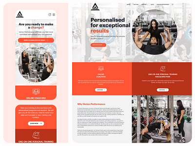 Health and Fitness Coach UI/UX Website Layout