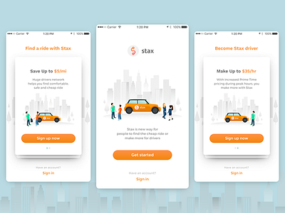 Taxi App Welcome Screens app mobile onboarding screen taxi taxi app uber ui uiux welcome