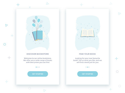 Onboarding Screens app book bookstore mobile onobarding screens ui ux