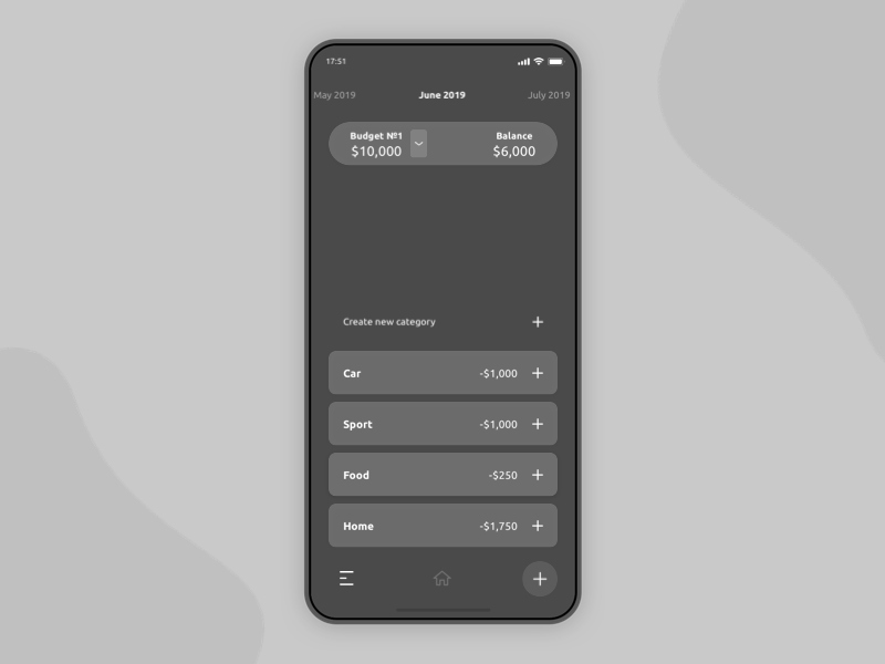 Simple Budget App app black and white budget planner clean ui design expense tracker finance ios manager minimal mobil motion simple clean interface ui ux wallet web