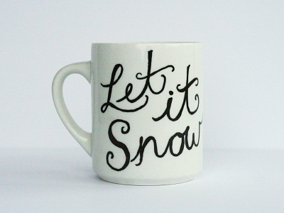 Let it Snow christmas clean curls design gift let it snow mug snow type typography