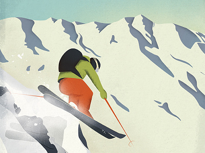 Vintage Ski Poster backcountry backpack cliff mountains poster ski snow sunrise utah vintage vintage art wasatch