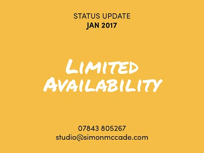 Status Update - Jan 2017 - Limited Availability badge contract freelance freelance designer illustration limited availability projects type typography