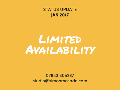 Status Update - Jan 2017 - Limited Availability