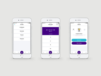 Mathclub - App Design app application design game interface ios iphone maths mobile ui user interface