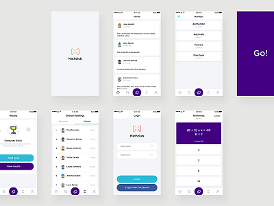 Mathclub App - Design Screens