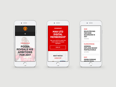 Man Utd Website Redesign Concept - Mobile