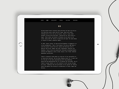 Claire Northey - Website Design artist music ui web web design website website design