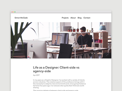 Blog - Life as a Designer: Client-side vs agency-side blog blogging creative design designer freelance portfolio web website